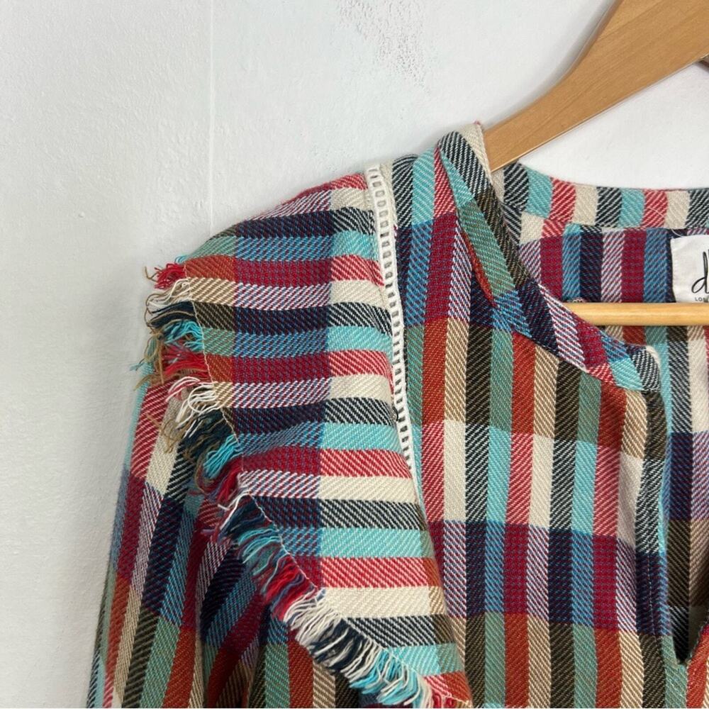 Anthropologie dRA Ruffle Plaid Kelsey Boho Top Size Medium - Picture 4 of 11